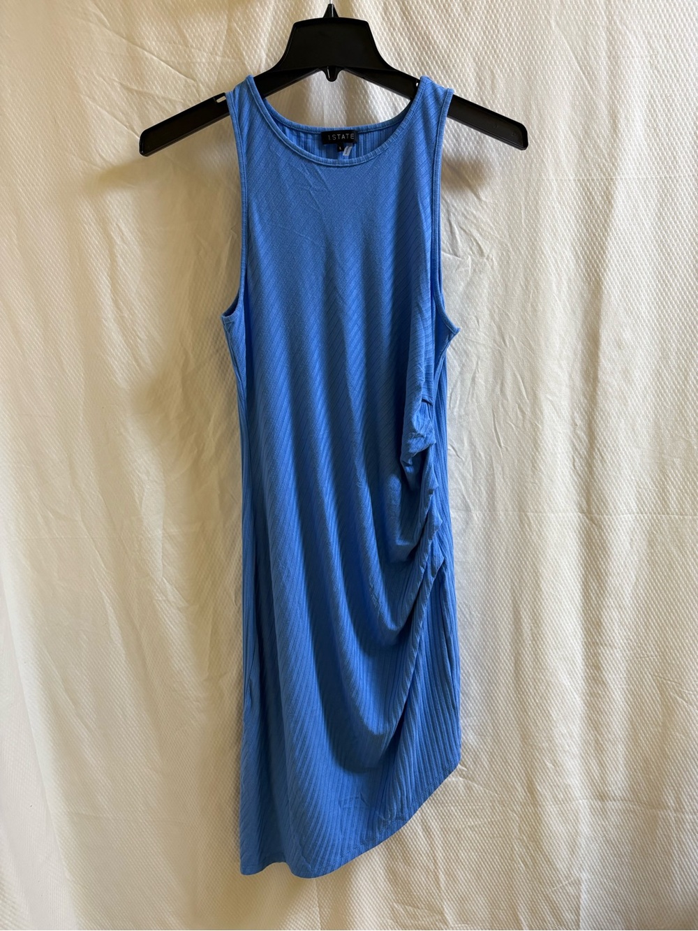 1. STATE Blue Sleeveless Side-Ruched Dress L NWOT’s